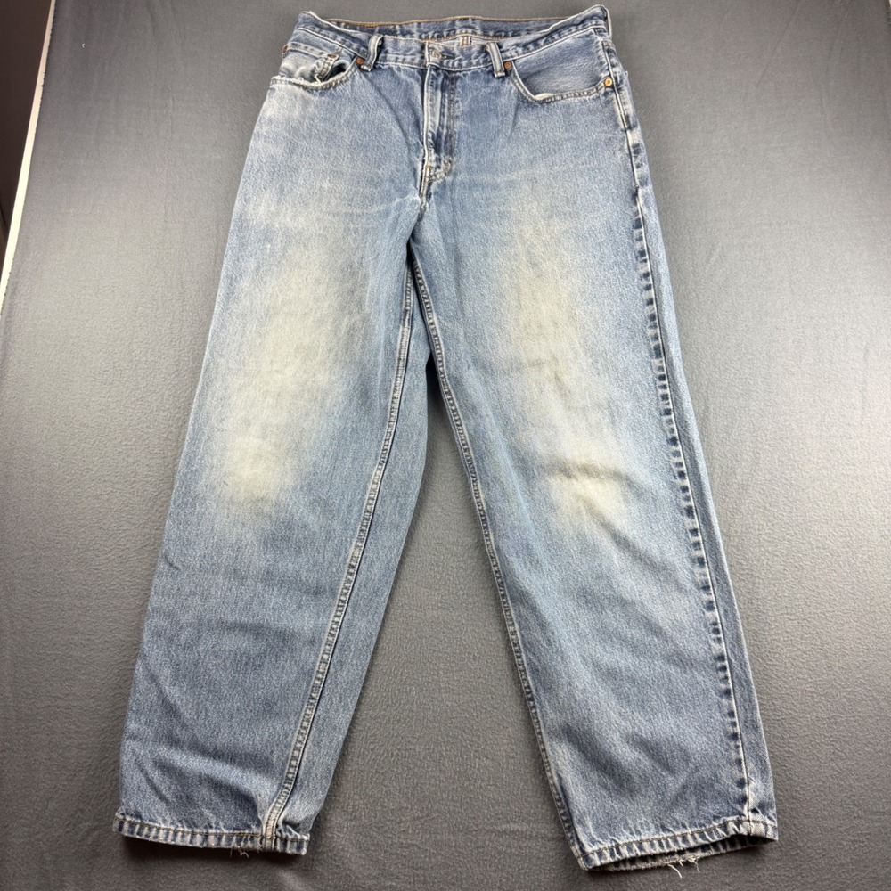 Levis 560 Jeans Mens 36x32 (Fits 35x32) Blue Loose Tapered Fit Relaxed Distress